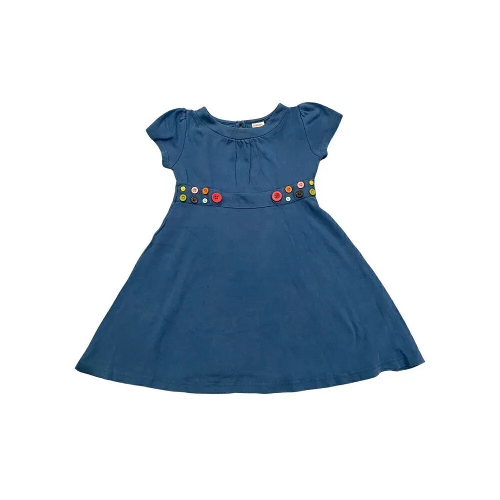 Gymboree Vintage Blue Girl's Button Dress - Size 4 - Excellent!